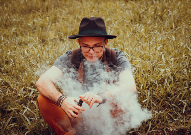 man vaping