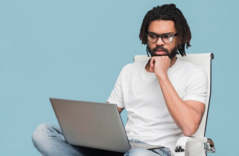 watching laptop